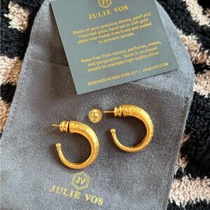 Julie Vos Hammered Gold Hoop Earrings